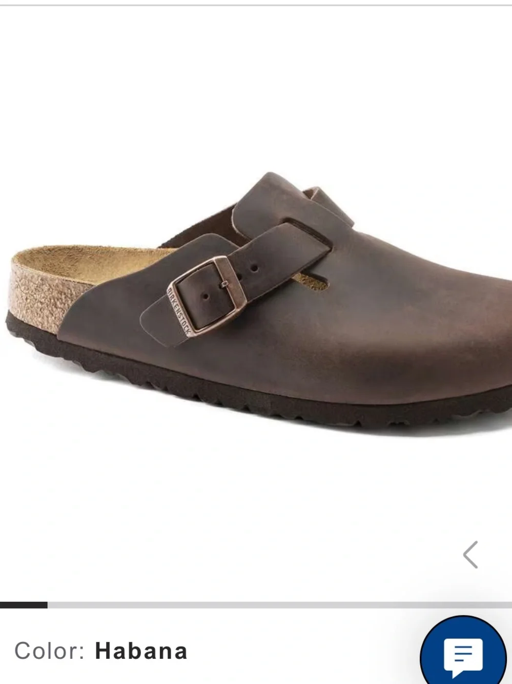 Birkenstock Brown Leather Slip-On Clogs with Buckle